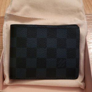 NEW In-Box LV Louis Vuitton Multiple Wallet Damier Cobalt Canvas N63211